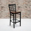 Flash Furniture Black Window Back Metal Restaurant Barstool