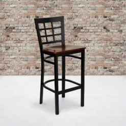 Flash Furniture Black Window Back Metal Restaurant Barstool