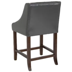 Flash Furniture Carmel Series 24" High Transitional Tufted Walnut Counter Height Stool With Accent Nail Trim -Flash Furniture Shop GUEST 005d58b4 77b8 49d6 b31a 4a6c524f4bbd