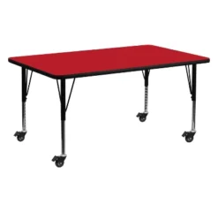 Flash Furniture Mobile 24''W X 60''L Rectangular HP Laminate Activity Table - Height Adjustable Short Legs -Flash Furniture Shop GUEST 00829f92 1528 412e b5f3 27e1800d476e