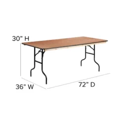 Flash Furniture 6-Foot Rectangular Wood Folding Banquet Table With Clear Coated Finished Top -Flash Furniture Shop GUEST 00964d86 b288 4d3d 8fb7 b170c95caa9b