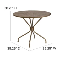 Flash Furniture Oia Commercial Grade 35.25" Round Indoor-Outdoor Steel Patio Table With Umbrella Hole -Flash Furniture Shop GUEST 01383d26 7820 4ff5 9838 16f41cbd9def