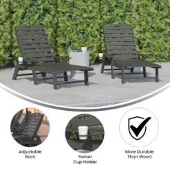 Flash Furniture Monterey Set Of 2 Adjustable Adirondack Loungers With Cup Holders- All-Weather Indoor/Outdoor HDPE Lounge Chairs -Flash Furniture Shop GUEST 01a0258b 58f4 493b 8e2a 6bfe81479277