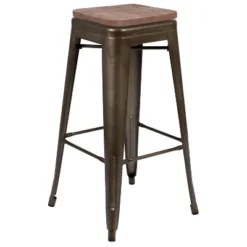Flash Furniture 30" High Metal Indoor Bar Stool With Wood Seat - Stackable Set Of 4 -Flash Furniture Shop GUEST 01a727d3 f99b 47d6 8d04 b77c9193d34a