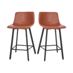 Flash Furniture Caleb Modern Armless 24 Inch Counter Height Stools Commercial Grade With Footrests And Matte Metal Frames, Set Of 2 -Flash Furniture Shop GUEST 030ff337 ff68 4d6c 9181 a955c2db49f8