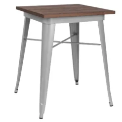 Flash Furniture 23.5" Square Metal Indoor Table With Rustic Wood Top -Flash Furniture Shop GUEST 035b65b3 30ec 4d0b b8ae ab21d027168b