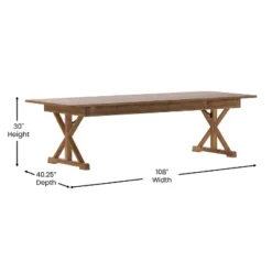 Flash Furniture HERCULES 9' X 40" Rectangular Solid Pine Folding Farm Table With X Legs -Flash Furniture Shop GUEST 03b60a5f 7a8c 44fd 957f 7bea2842857b