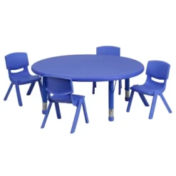 Flash Furniture 45" Round Plastic Height Adjustable Activity Table Set With 4 Chairs -Flash Furniture Shop GUEST 03f29b2d 57c0 40da 82c8 077c619e1dc3