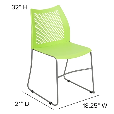 Flash Furniture HERCULES Series 661 Lb. Capacity Stack Chair With Air-Vent Back And Powder Coated Sled Base 5 Flash Furniture HERCULES Series 661 Lb. Capacity Stack Chair With Air-Vent Back And Powder Coated Sled Base - Image 5