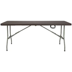 Flash Furniture 6-Foot Bi-Fold Brown Rattan Plastic Folding Table -Flash Furniture Shop GUEST 052737fa fc05 49d8 9bc2 053fd7d6f6db
