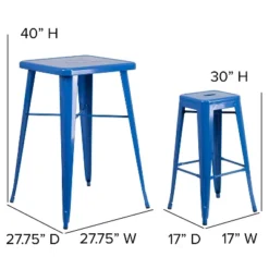 Flash Furniture Commercial Grade 23.75" Square Metal Indoor-Outdoor Bar Table Set With 2 Square Seat Backless Stools -Flash Furniture Shop GUEST 05323e47 30ea 42c0 ac4a 312a00ce29d1