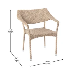 Flash Furniture Jace Commercial Grade Stacking Patio Chair, All Weather PE Rattan Wicker Patio Dining Chair -Flash Furniture Shop GUEST 068208d5 cda1 41ea 9d75 6e3a08425379