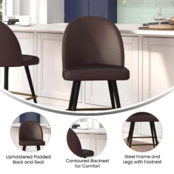Flash Furniture Lyla Set Of 2 Commercial Modern Armless Counter Stools With Contoured Backrests, Steel Frames And Footrests-Set Of 2 -Flash Furniture Shop GUEST 06f21a15 9196 4f43 9e45 d6bfac1c0bd6
