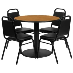 Flash Furniture 36'' Round Laminate Table Set With Round Base And 4 Trapezoidal Back Banquet Chairs -Flash Furniture Shop GUEST 08ff9366 ada9 4e48 b68e dedb85068385