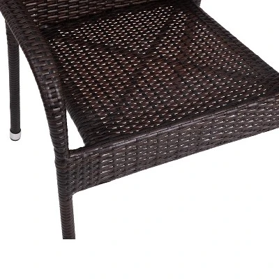 Flash Furniture Maxim Indoor/Outdoor Wicker Dining Chairs With Fade & Weather-Resistant Steel Frames For Patio And Deck 7 Flash Furniture Maxim Indoor/Outdoor Wicker Dining Chairs With Fade & Weather-Resistant Steel Frames For Patio And Deck - Image 7