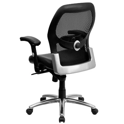 Flash Furniture Mid-Back Super Mesh Executive Swivel Office Chair With Knee Tilt Control And Adjustable Arms 1 Flash Furniture Mid-Back Super Mesh Executive Swivel Office Chair With Knee Tilt Control And Adjustable Arms