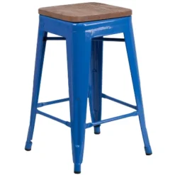 Flash Furniture 24" High Backless Metal Counter Height Stool With Square Wood Seat -Flash Furniture Shop GUEST 0ba76c28 85e2 44b5 b5cb 710709e14de7