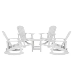Flash Furniture Set Of 4 Savannah All-Weather Poly Resin Wood Adirondack Rocking Chairs With Side Table -Flash Furniture Shop GUEST 0c7d2453 ce83 4d49 9112 c03f37eee043