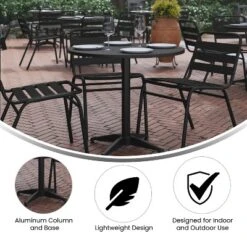 Flash Furniture Lila 31.5'' Round Aluminum Indoor-Outdoor Table Set With 4 Slat Back Chairs -Flash Furniture Shop GUEST 0df794b8 0009 4ce3 9be0 727bcaefa6a1
