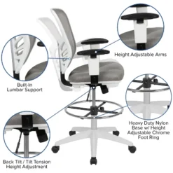 Flash Furniture Mid-Back Mesh Ergonomic Drafting Chair With Adjustable Chrome Foot Ring, Adjustable Arms 18 Flash Furniture Mid-Back Mesh Ergonomic Drafting Chair With Adjustable Chrome Foot Ring, Adjustable Arms -Flash Furniture Shop GUEST 0e481e9b 7441 4571 80ef d8481b04b307