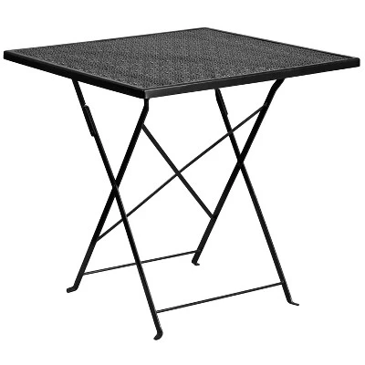 Flash Furniture Oia Commercial Grade 28" Square Indoor-Outdoor Steel Folding Patio Table 9 Flash Furniture Oia Commercial Grade 28" Square Indoor-Outdoor Steel Folding Patio Table - Image 9