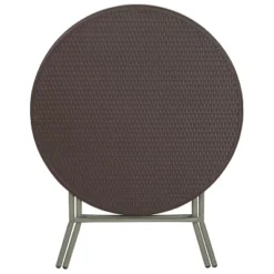 Flash Furniture 2.6-Foot Round Brown Rattan Plastic Folding Table -Flash Furniture Shop GUEST 10c41335 48e6 41b6 b609 2dcdc4a5710c