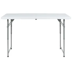 Flash Furniture 4-Foot Height Adjustable Bi-Fold Granite White Plastic Folding Table -Flash Furniture Shop GUEST 11013217 43e3 4629 b70e 56c7981825d5