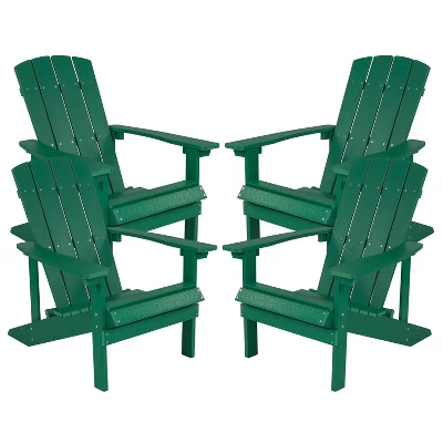 Flash Furniture Set Of 4 Charlestown All-Weather Poly Resin Wood Adirondack Chairs 13 Flash Furniture Set Of 4 Charlestown All-Weather Poly Resin Wood Adirondack Chairs - Image 13