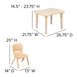 Flash Furniture 21.875"W X 26.625"L Rectangular Plastic Height Adjustable Activity Table Set With 2 Chairs -Flash Furniture Shop GUEST 167c5033 6c12 4e77 b322 31131b56b2b8