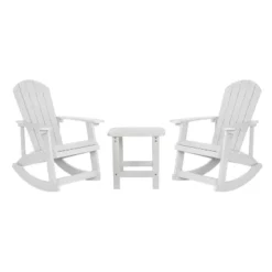 Flash Furniture Set Of 2 Savannah All-Weather Poly Resin Wood Adirondack Rocking Chairs With Side Table -Flash Furniture Shop GUEST 1717ecd0 678b 4b53 8bc1 4806cd9ab273