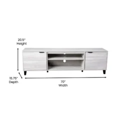 Flash Furniture Nelson 70" Mid Century Modern TV Stand For Up To 60" TV's With Adjustable Shelves And Dual Storage Compartments, Gray -Flash Furniture Shop GUEST 17a04854 e4f3 4531 ba33 dd1d19dcd3b4