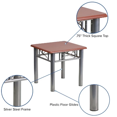 Flash Furniture Laminate End Table With Steel Frame 2 Flash Furniture Laminate End Table With Steel Frame - Image 2