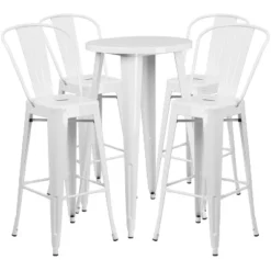 Flash Furniture Commercial Grade 24" Round Metal Indoor-Outdoor Bar Table Set With 4 Cafe Stools -Flash Furniture Shop GUEST 18127e86 731f 4e5f a6f2 e5f5f6236431