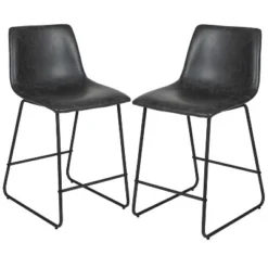 Flash Furniture 24 Inch Commercial Grade LeatherSoft Counter Height Barstools, Set Of 2 -Flash Furniture Shop GUEST 18e59c15 2c3e 4775 9779 a8e40c4bb90f