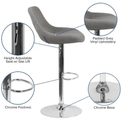 Flash Furniture Contemporary Adjustable Height Gas Lift Swivel Bar Stool With Support Pillow - Kitchen Dining Stool -Flash Furniture Shop GUEST 1b00938b 70d5 4371 86cb c483ae390ad2
