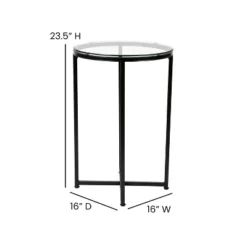Flash Furniture Greenwich Collection End Table - Modern Clear Glass Accent Table With Crisscross Matte Black Frame -Flash Furniture Shop GUEST 1b435fde 9378 4e19 8c15 b1bc9dd62c51