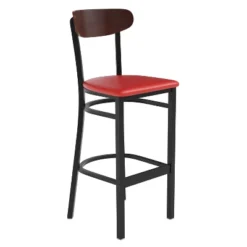 Flash Furniture Wright Commercial Grade Barstool With 500 LB. Capacity Steel Frame, Solid Wood Seat, And Boomerang Back -Flash Furniture Shop GUEST 1b56ec0f e9d7 4fdc 8b36 7f39d9bd49ea