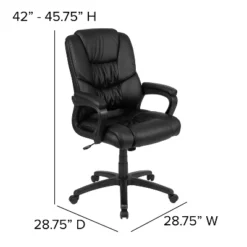 Flash Furniture Flash Fundamentals Big & Tall 400 Lb. Rated LeatherSoft Swivel Office Chair With Padded Arms -Flash Furniture Shop GUEST 1c0e6534 b4d5 4774 8703 44585b990099