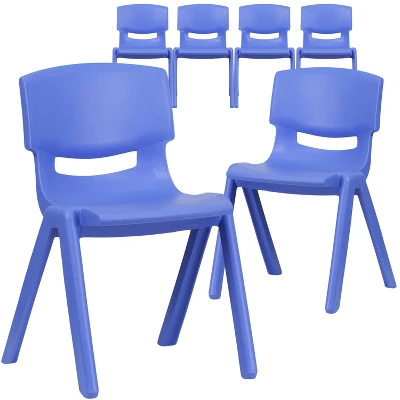 Flash Furniture 6 Pack Plastic Stackable School Chair With 13.25" Seat Height 1 Flash Furniture 6 Pack Plastic Stackable School Chair With 13.25" Seat Height