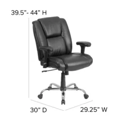 Flash Furniture HERCULES Series Big & Tall 400 Lb. Rated Black LeatherSoft Ergonomic Task Office Chair With Chrome Base And Adjustable Arms -Flash Furniture Shop GUEST 1ec88671 1ecb 41b2 b9ba d727b5cd4547