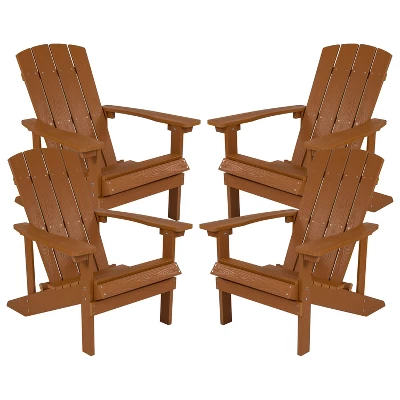 Flash Furniture Set Of 4 Charlestown All-Weather Poly Resin Wood Adirondack Chairs 10 Flash Furniture Set Of 4 Charlestown All-Weather Poly Resin Wood Adirondack Chairs - Image 10