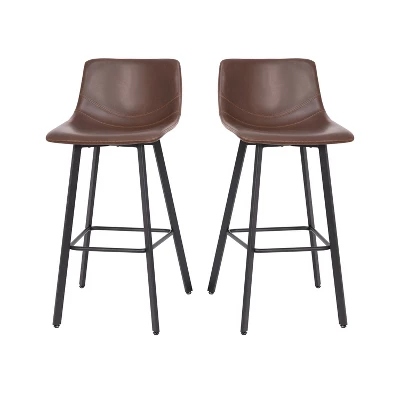 Flash Furniture Caleb Modern Armless 30 Inch Bar Height Commercial Grade Barstools With Footrests And Matte Iron Frames, Set Of 2 14 Flash Furniture Caleb Modern Armless 30 Inch Bar Height Commercial Grade Barstools With Footrests And Matte Iron Frames, Set Of 2 - Image 14