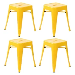 Flash Furniture 18" Table Height Stool, Stackable Backless Metal Indoor Dining Stool, Commercial Grade Restaurant Stool - Set Of 4 -Flash Furniture Shop GUEST 204c5e25 7efd 473a bc35 e3cf1a7ac8e0