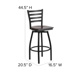 Flash Furniture Black Ladder Back Swivel Metal Barstool -Flash Furniture Shop GUEST 2068278f 8beb 4e00 b2af 9ff5d8cad118