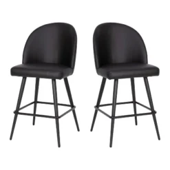 Flash Furniture Lyla Set Of 2 Commercial Modern Armless Counter Stools With Contoured Backrests, Steel Frames And Footrests-Set Of 2 -Flash Furniture Shop GUEST 2243eea2 165e 4580 b167 6819d5d49668