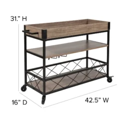 Flash Furniture Buckhead Distressed Light Oak Wood And Iron Kitchen Serving And Bar Cart With Wine Glass Holders -Flash Furniture Shop GUEST 23e63120 9e58 426a 9ada a36cca3692ab
