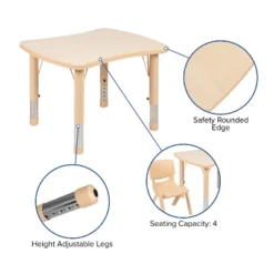 Flash Furniture 21.875"W X 26.625"L Rectangular Plastic Height Adjustable Activity Table Set With 4 Chairs -Flash Furniture Shop GUEST 2465dc71 3e10 4af7 89f8 ecd766798f8b