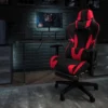 Flash Furniture X30 Gaming Chair Racing Office Ergonomic Computer Chair With Fully Reclining Back And Slide-Out Footrest In Red LeatherSoft