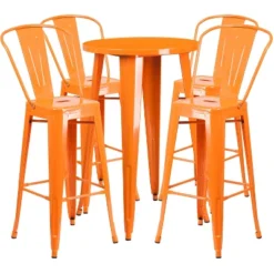 Flash Furniture Commercial Grade 24" Round Metal Indoor-Outdoor Bar Table Set With 4 Cafe Stools -Flash Furniture Shop GUEST 24e3f30d 6576 41f6 86d3 c6bb576eb540