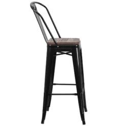 Flash Furniture 30" High Metal Barstool With Back And Wood Seat -Flash Furniture Shop GUEST 259af22d a694 45f4 a678 bd9c6a2684fd
